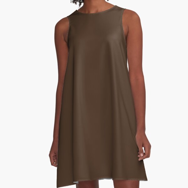 Chocolate Brown | Dark Brown | Solid Color | A-Line Dress