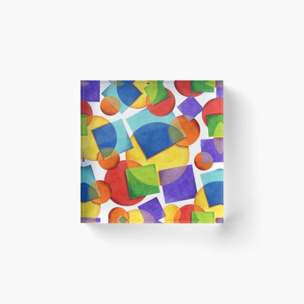 Candy Rainbow Geometric Acrylic Block
