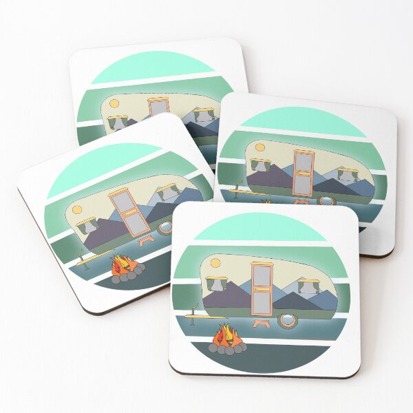 Item preview, Retro camper teal designed and sold by artbycaseylh.