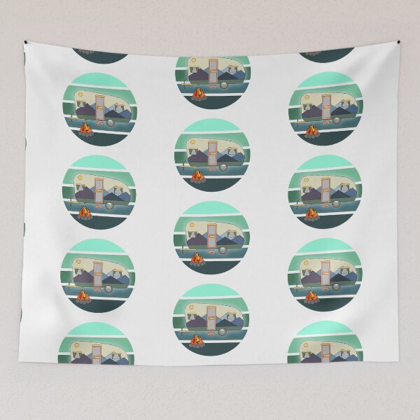 Item preview, Retro camper teal designed and sold by artbycaseylh.