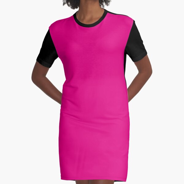 Hot Pink | Solid Color | Graphic T-Shirt Dress