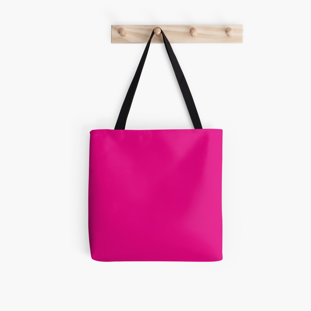 Bright pink tote on sale bag