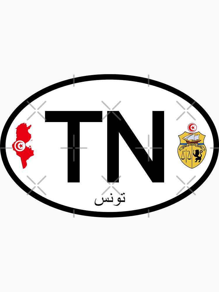 "Tunisia country code vehicle registration " Sticker for Sale by HAKVS