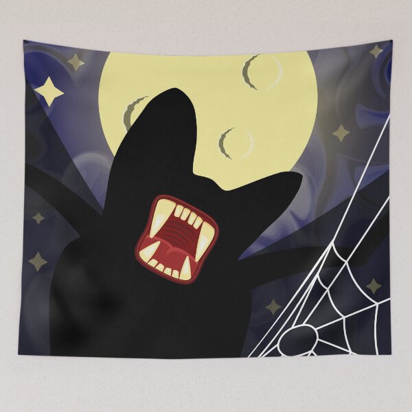 Item preview, Toothy bat and spider net designed and sold by ReflectedCrafts.