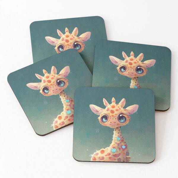 Item preview, kawaii little giraffe staring at designed and sold by WeirdStation.