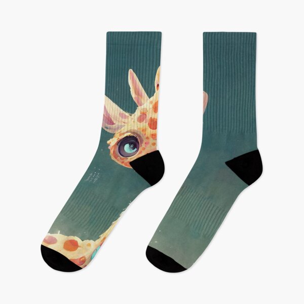 Item preview, kawaii little giraffe staring at designed and sold by WeirdStation.
