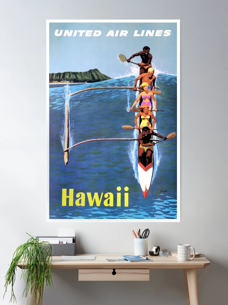 1953 United Airlines Hawaii Travel Poster