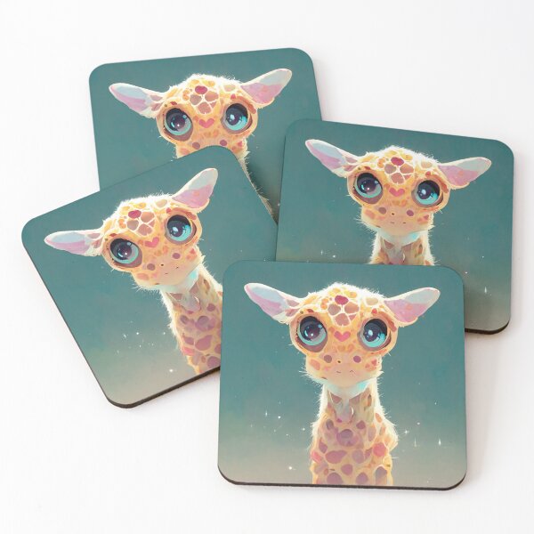 Item preview, kawaii little giraffe staring at designed and sold by WeirdStation.