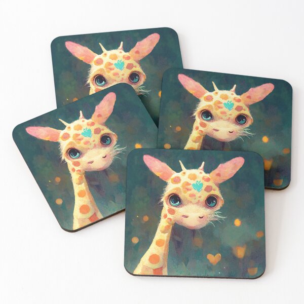 Item preview, kawaii little giraffe staring at designed and sold by WeirdStation.