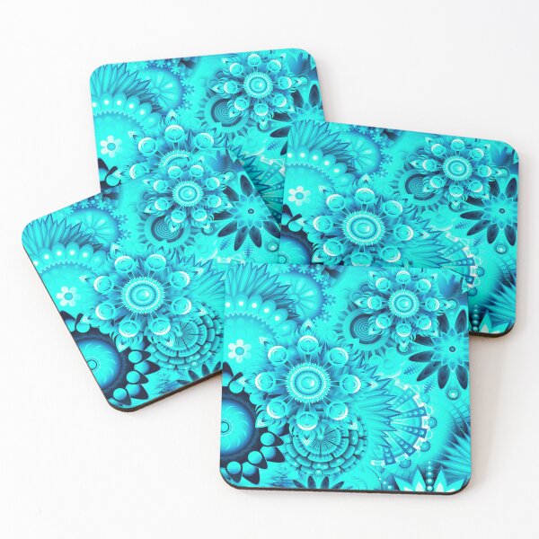 Item preview, Turquoise Pattern with Unusual Flowers designed and sold by Dven-Clothes.