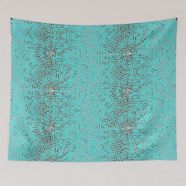 Item preview, Complex Pattern Spiral Design 2 Aqua Marine - Throw Pillows and Prints.  designed and sold by ScatterHub.