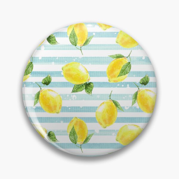 Item preview, Lemons on Baby Blue Stripes designed and sold by junkydotcom.