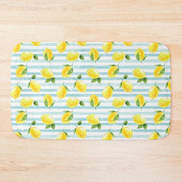 Item preview, Lemons on Baby Blue Stripes designed and sold by junkydotcom.