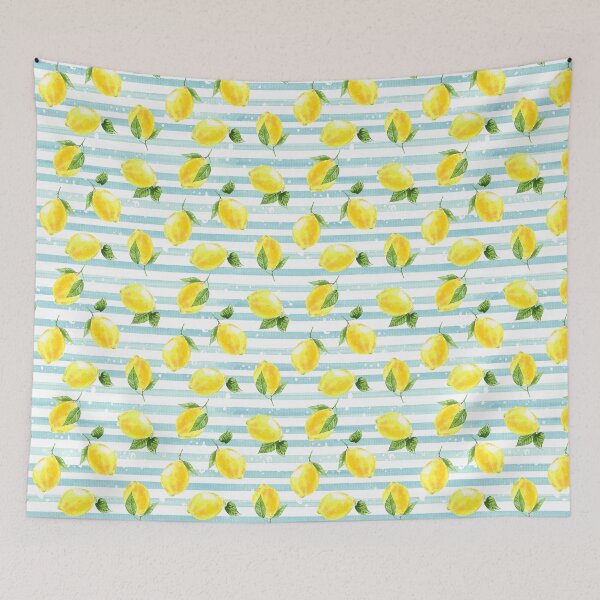 Item preview, Lemons on Baby Blue Stripes designed and sold by junkydotcom.