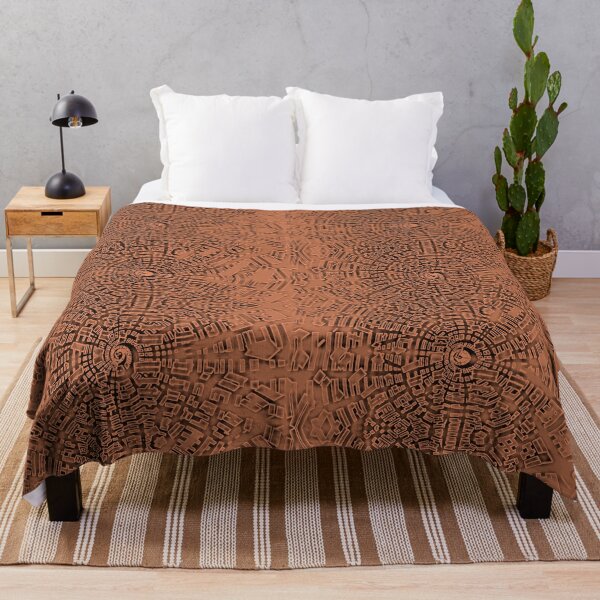 Artikelvorschau, Komplexes Muster-Spiralen-Design 4 Burnt Orange-Throw-Kissen und Drucke. entworfen und verkauft von ScatterHub.