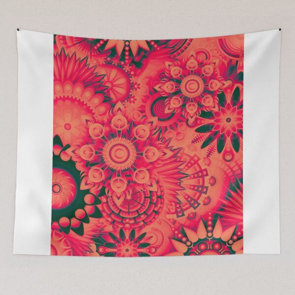 Item preview, Red Pattern with Unusual Flowers designed and sold by Dven-Clothes.