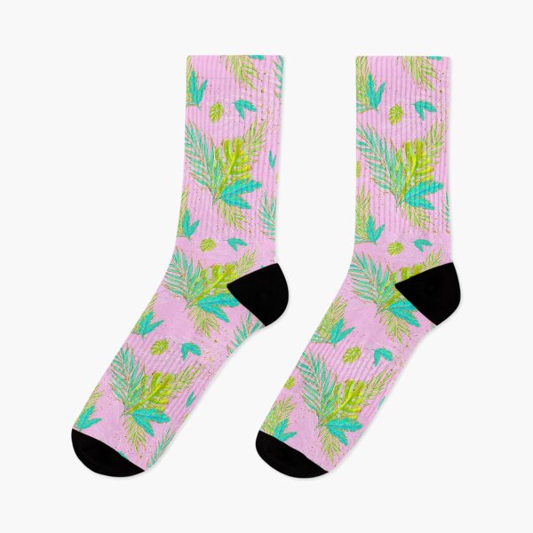 Item preview, Neon Tropical Leaves - Light Pink designed and sold by Rainbows Galore.