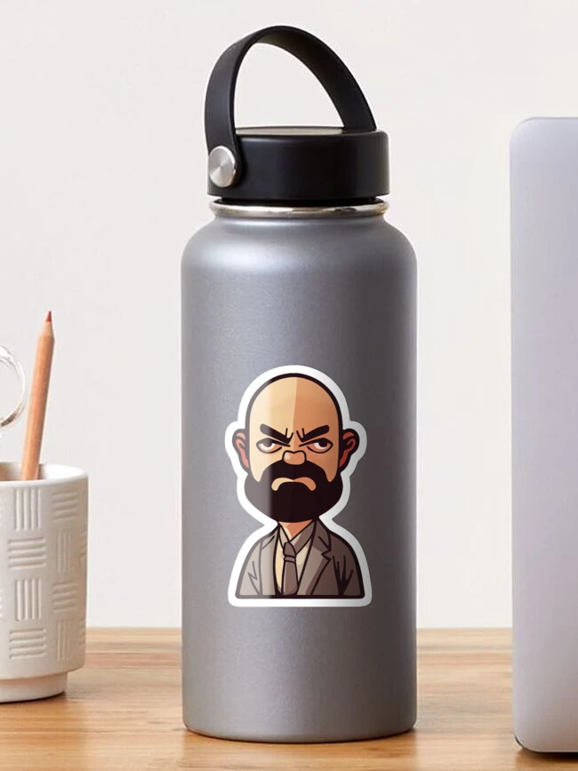  Balding Guys And Teen Beards Funny Bald Water Bottle with with  Screw top Lid No Hair 13th Birthday Boy