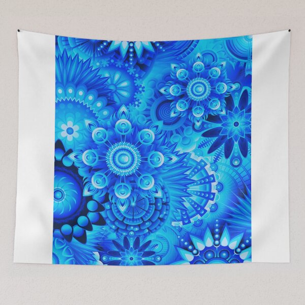 Item preview, Blue Pattern with Unusual Flowers designed and sold by Dven-Clothes.
