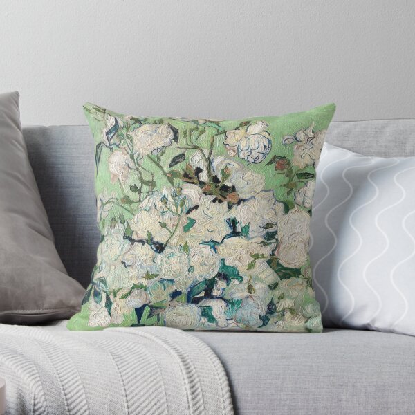 Van Gogh, Roses, 1890 Throw Pillow