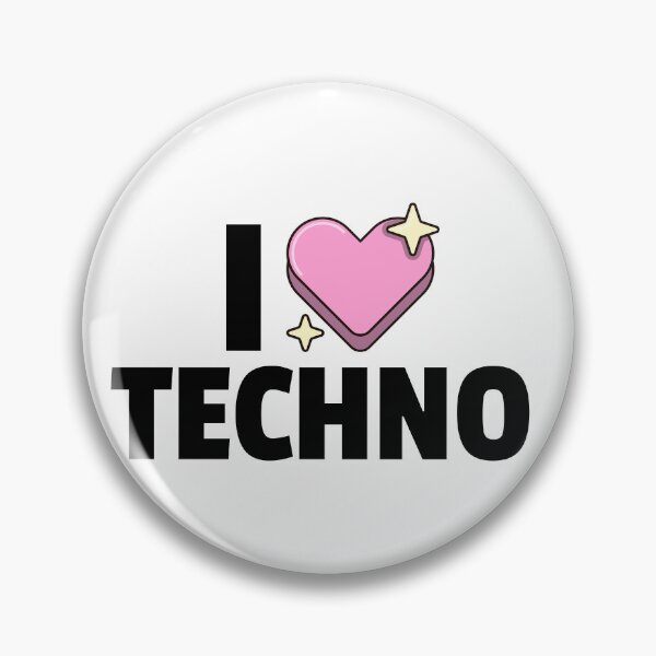 Item preview, I Heart Techno (black) designed and sold by Discothreadz.