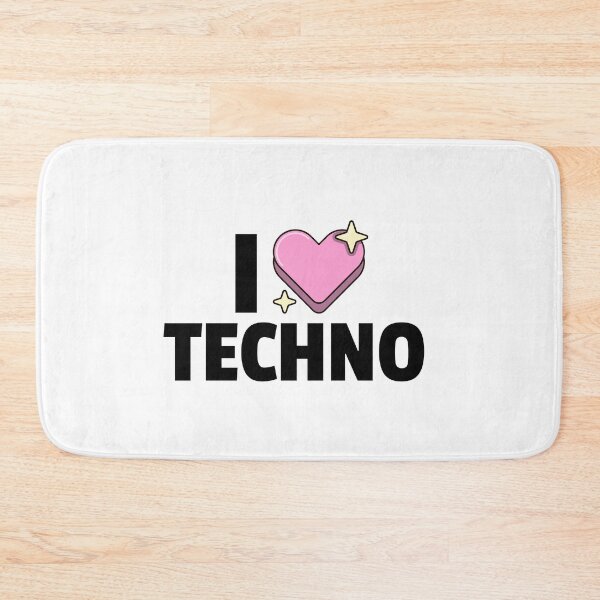 Item preview, I Heart Techno (black) designed and sold by Discothreadz.