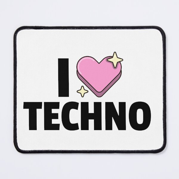 Item preview, I Heart Techno (black) designed and sold by Discothreadz.