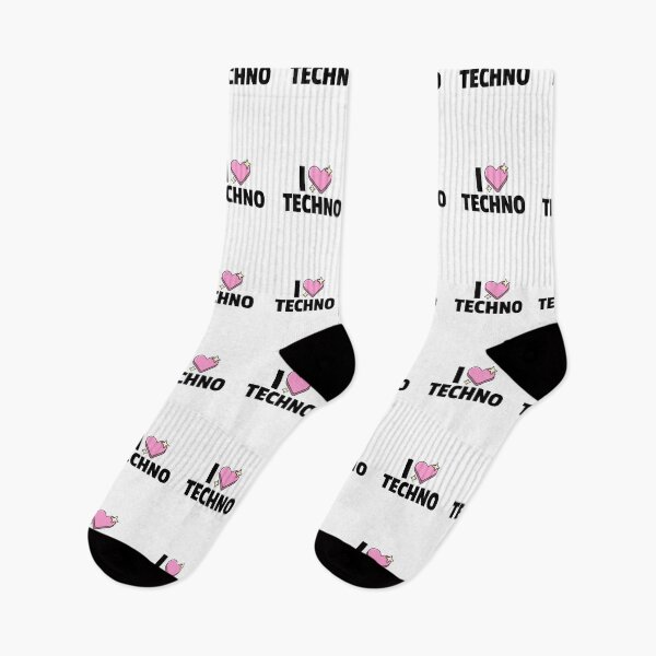 Item preview, I Heart Techno (black) designed and sold by Discothreadz.