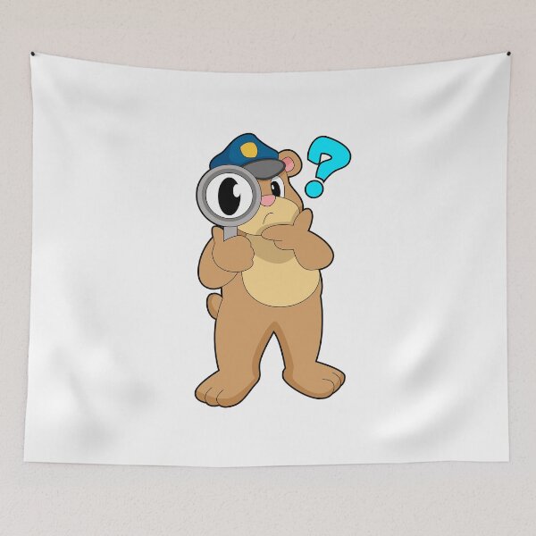 Item preview, Bear Police officer Magnifying glass designed and sold by Snabdesign84.