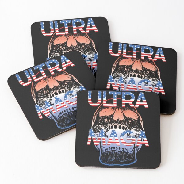 Item preview, ULTRA MAGA 3 Red White & Blue Skull-Republican Politics Essential T-Shirt designed and sold by MatthijsKuij.