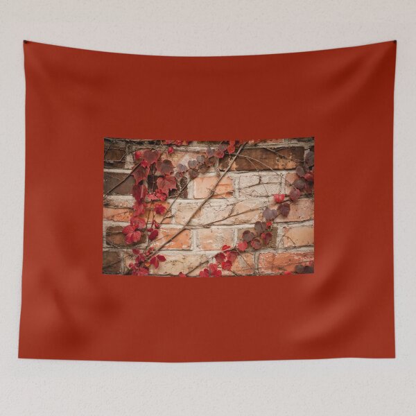 Item preview, Red ivy leaves creeper on wall designed and sold by Arletta Cwalina.