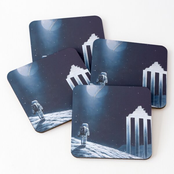 Item preview, A lone astronaut explores the remnants of a lost snowy temple. designed and sold by Jaraz.