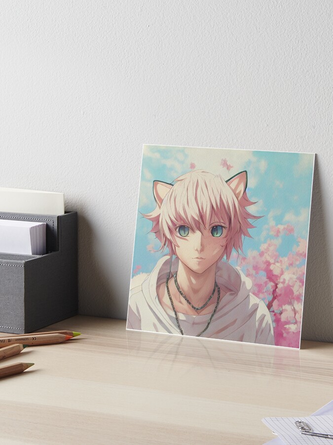 Futuristic anime CatBoy gifts for manga lovers Art Board Print