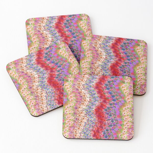 Item preview, colorful curvy line flowers pattern designed and sold by Passacagliabusra.