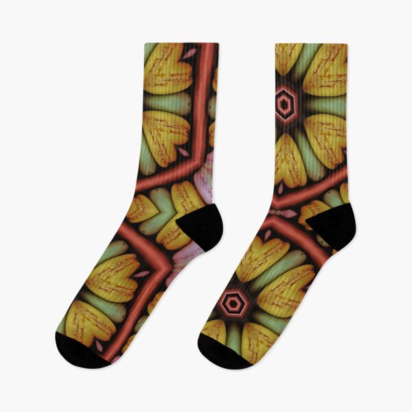 Item preview, colourful hexagonal kaleidoscopic floral pattern and macaroon design designed and sold by mister-john.