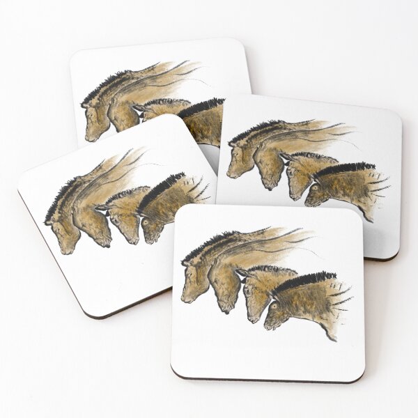 Item preview, prehistoric cave painting of four horses from Chauvet Cave designed and sold by archbestos.