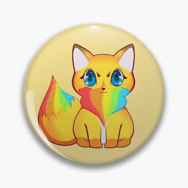 Item preview, Kawaii Rainbow Fox with Blue Eyes designed and sold by With Love, InspireMari.