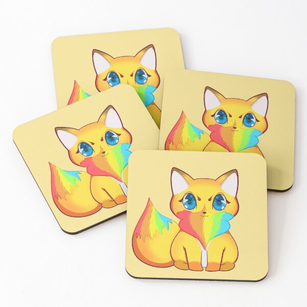 Item preview, Kawaii Rainbow Fox with Blue Eyes designed and sold by With Love, InspireMari.