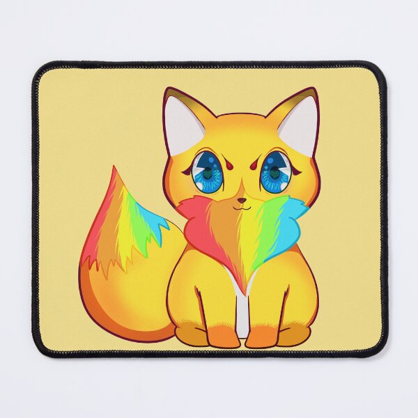 Item preview, Kawaii Rainbow Fox with Blue Eyes designed and sold by With Love, InspireMari.