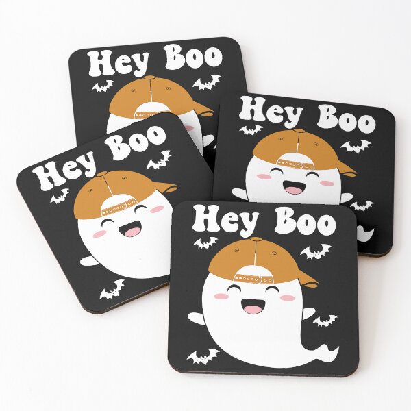 Item preview, Hey Boo Cute and Funny Halloween Ghost - Black designed and sold by PearlMoonGrapes.