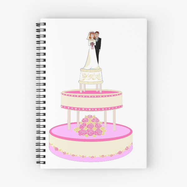 Item preview, A Wedding Cake with Pink roses, Bride and Groom designed and sold by judy snyder.