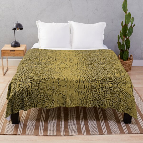 Item preview, Complex Pattern Spiral Design 9 Mustard Yellow. Throw Pillows and Prints.  designed and sold by ScatterHub.