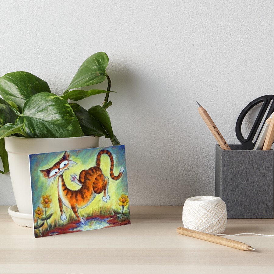 Spring Water Jac Cat Art Board Print