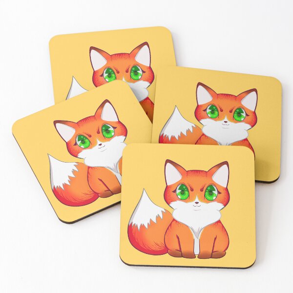 Item preview, Kawaii Orange Fox with Green Eyes designed and sold by With Love, InspireMari.