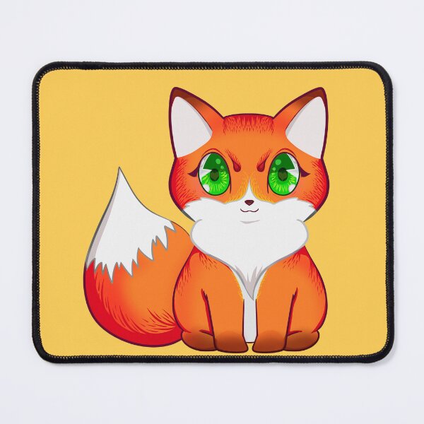 Item preview, Kawaii Orange Fox with Green Eyes designed and sold by With Love, InspireMari.