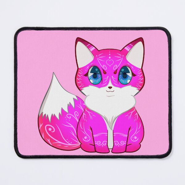 Item preview, Kawaii Pink Fox with Blue Eyes and White Markings designed and sold by With Love, InspireMari.