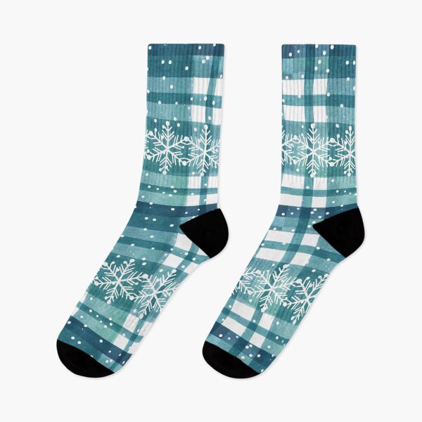 Item preview, wintry checkered blue christmas pattern designed and sold by FONESAY.