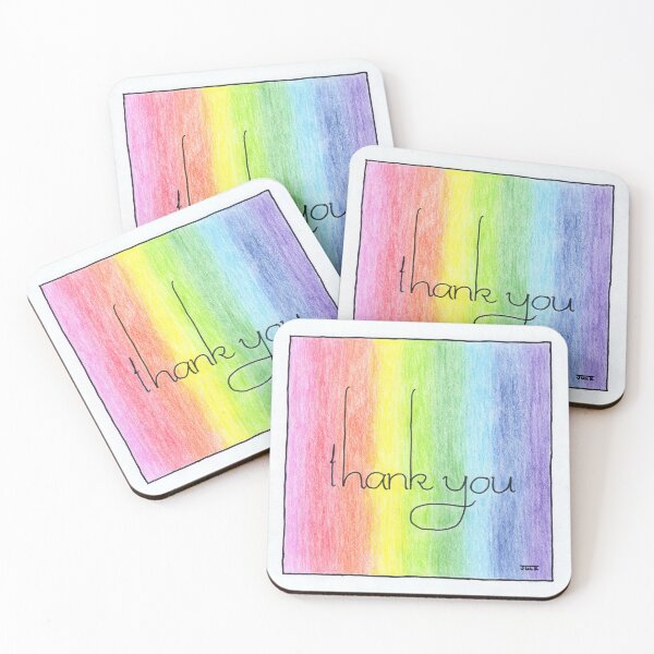 Thank You in Rainbow Colored Pencil Poster for Sale by JulzArts