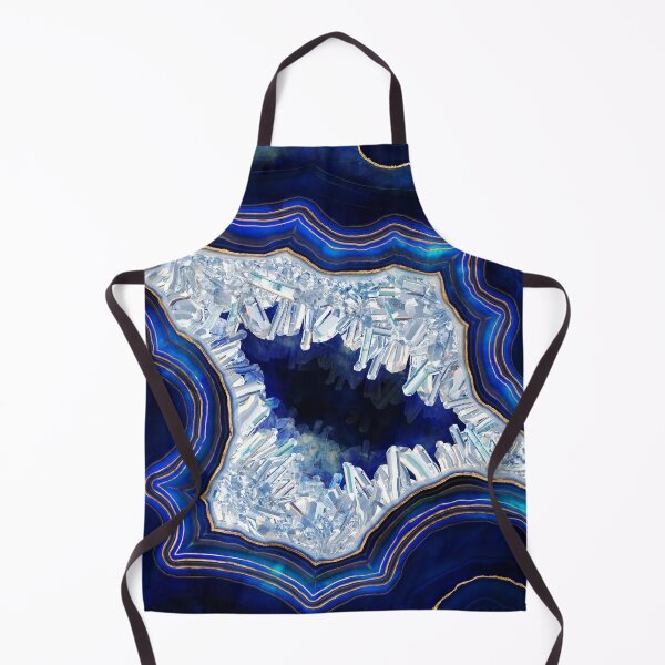 Item preview, Dark Blue Geode Crystals and Gold Digital Art designed and sold by k9printart.