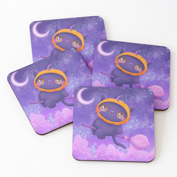 Item preview, Cute Halloween Pumpkin Cat on a Broomstick designed and sold by SugarMochi.